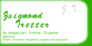 zsigmond tretter business card